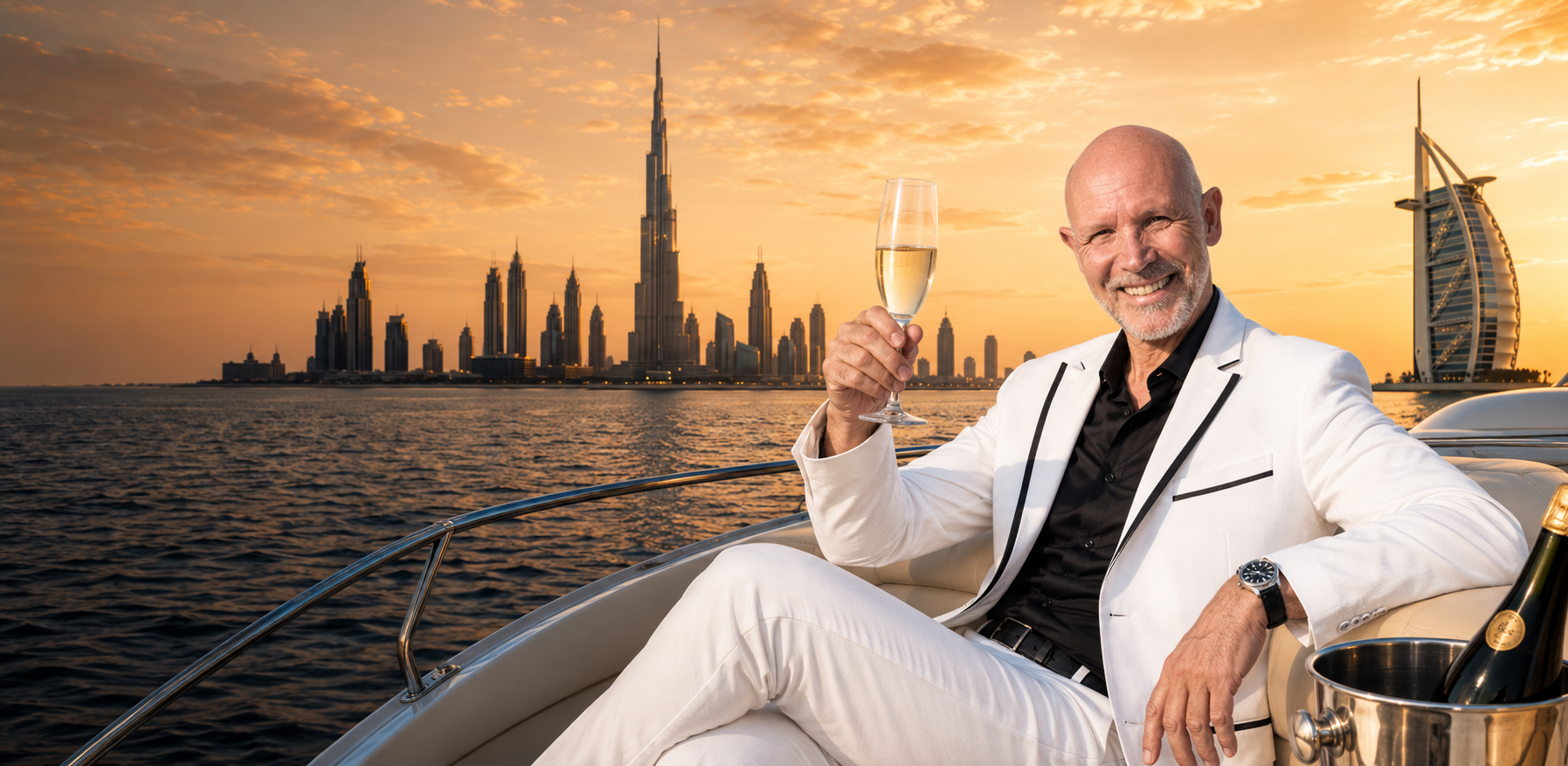 Ralf auf der Yacht in Dubai